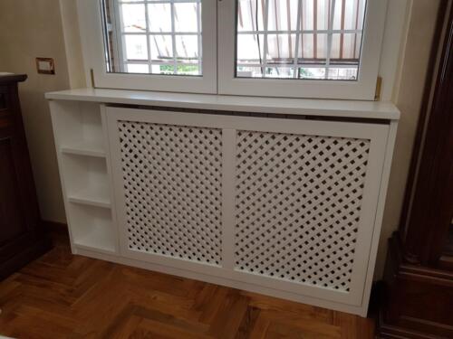 copritermosifone in legno laccato bianco